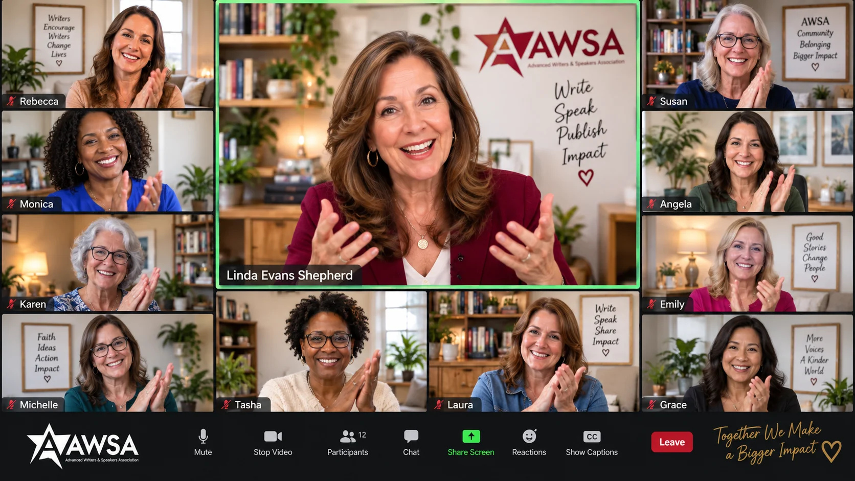 AWSA members at an online gathering