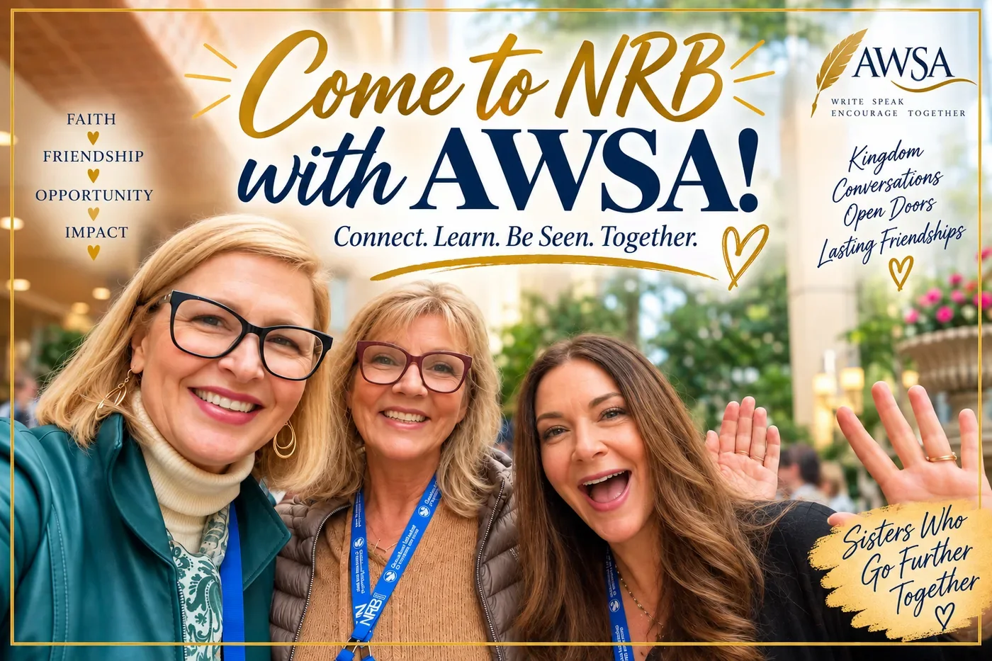 AWSA members connecting at a conference